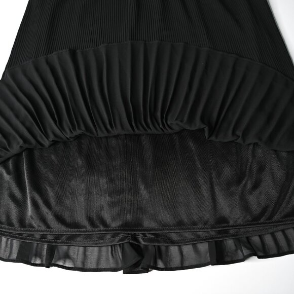 ALFANI Black Pleated Ruffle Hem Elastic Waist Pull On Skirt - Size Large - Picture 9 of 10